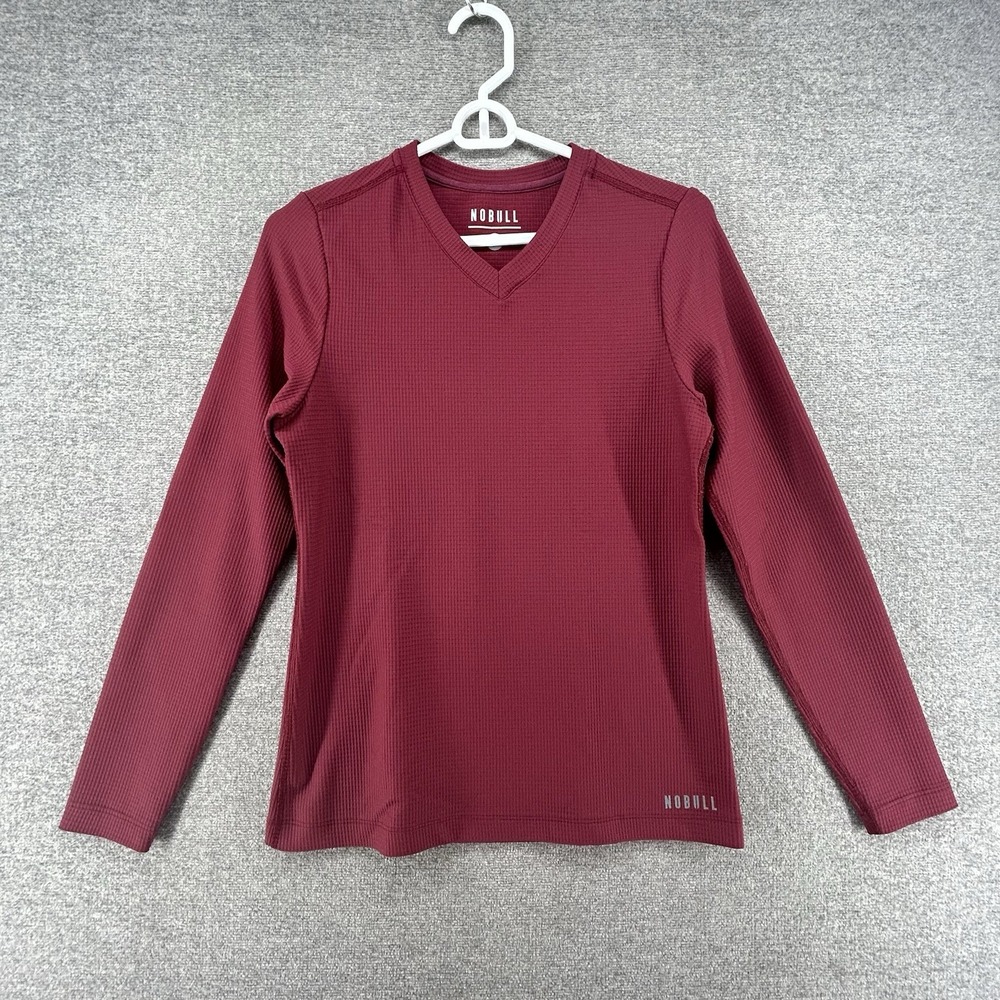 Nobull Waffle Termal Top Women Size Small Burgundy‎ Casual